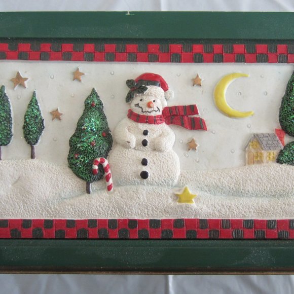 Christmas Holiday Wood Painted Snowman Small 6 Drawer Jewelry Trinket Box - Picture 3 of 11